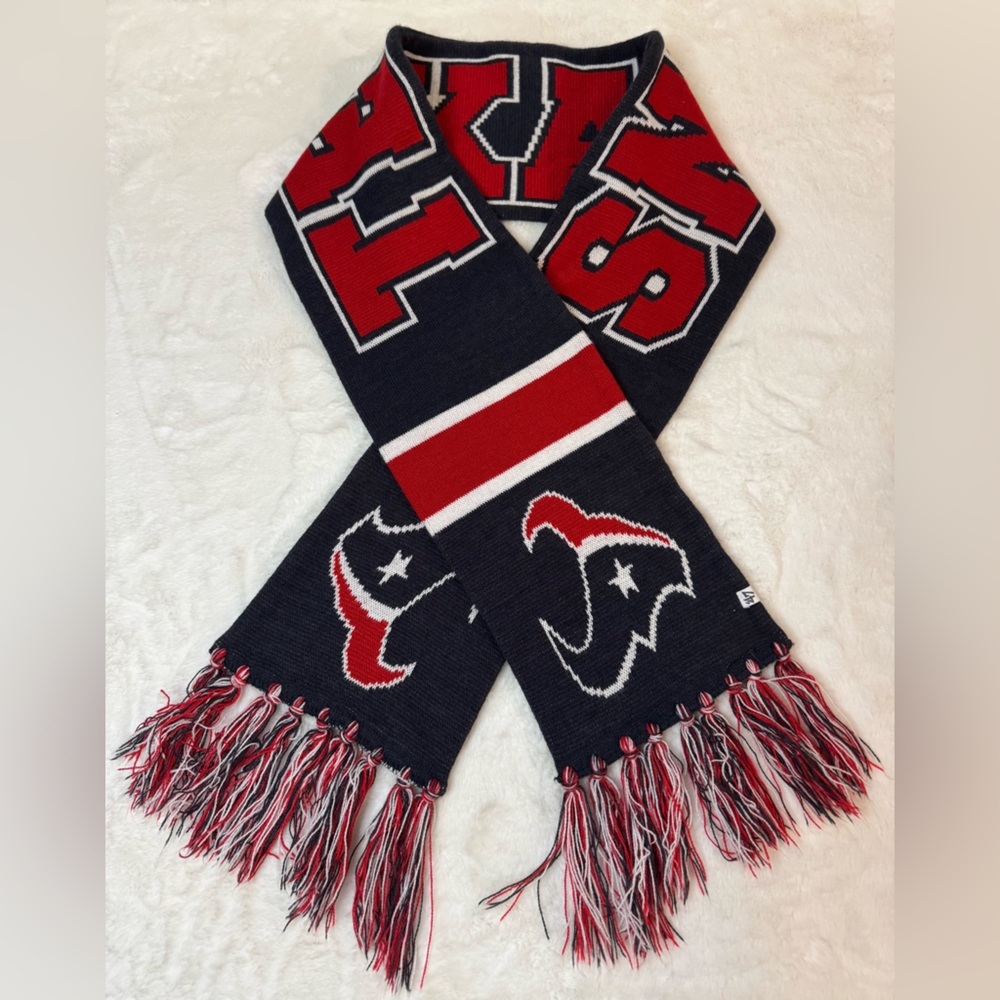 ‘47 Brand NFL Texans Football Team Knit Scarf 🏈 - 62”x6.5” (w/ fringe)